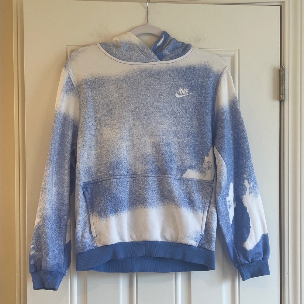 Like New Nike Kids Blue/White Hoodie Sweatshirt Sz XL